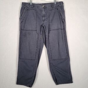 Pilcro | Anthropologie Cropped Cargo Pants in Navy, Size 16W